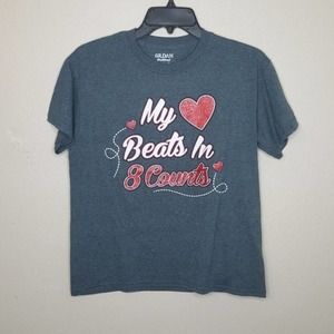 Musical My Heart Beats In 8 Counts Band Pink Tee D